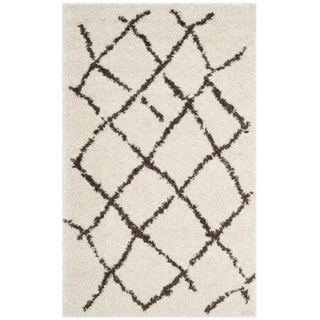 Safavieh Berber Shag Accent Area Rug, Creme and Brown - 3 x 5 ft. BER162A-3